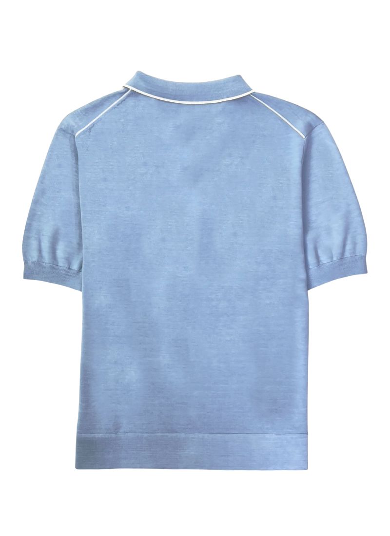 STYLE - ST. GABRIEL - Three Button Silk and Pima Cotton Short Sleeve Polo Shirt