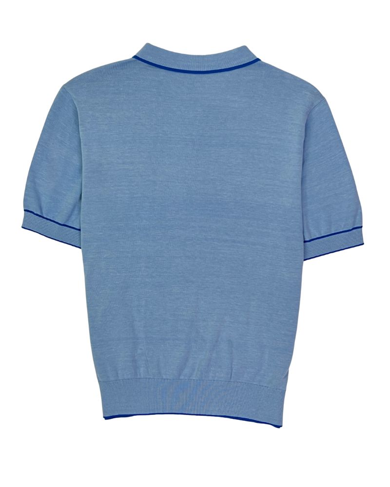STYLE FRANCESCO - Half Zip Short Sleeve Silk and Pima Cotton Polo Shirt